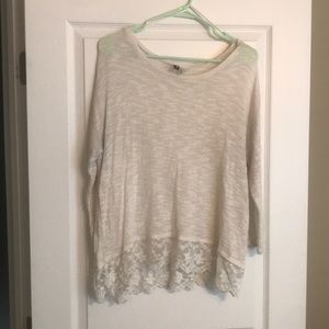 Sweater with Lace Trim